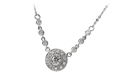 F033-07552: NECKLACE .17 BR .33 TW