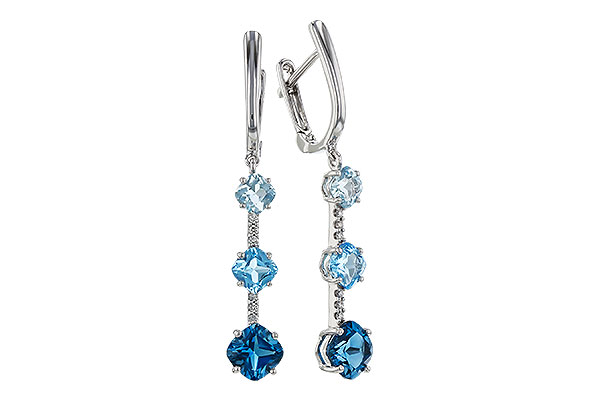 B302-10343: EARRINGS 2.41 TW BLUE TOPAZ 2.45 TGW