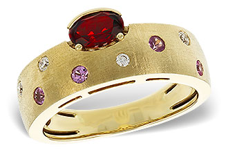 M302-15797: LDS RG .58 MULTI CLR (GAR & PINK SAPP) .66 TGW